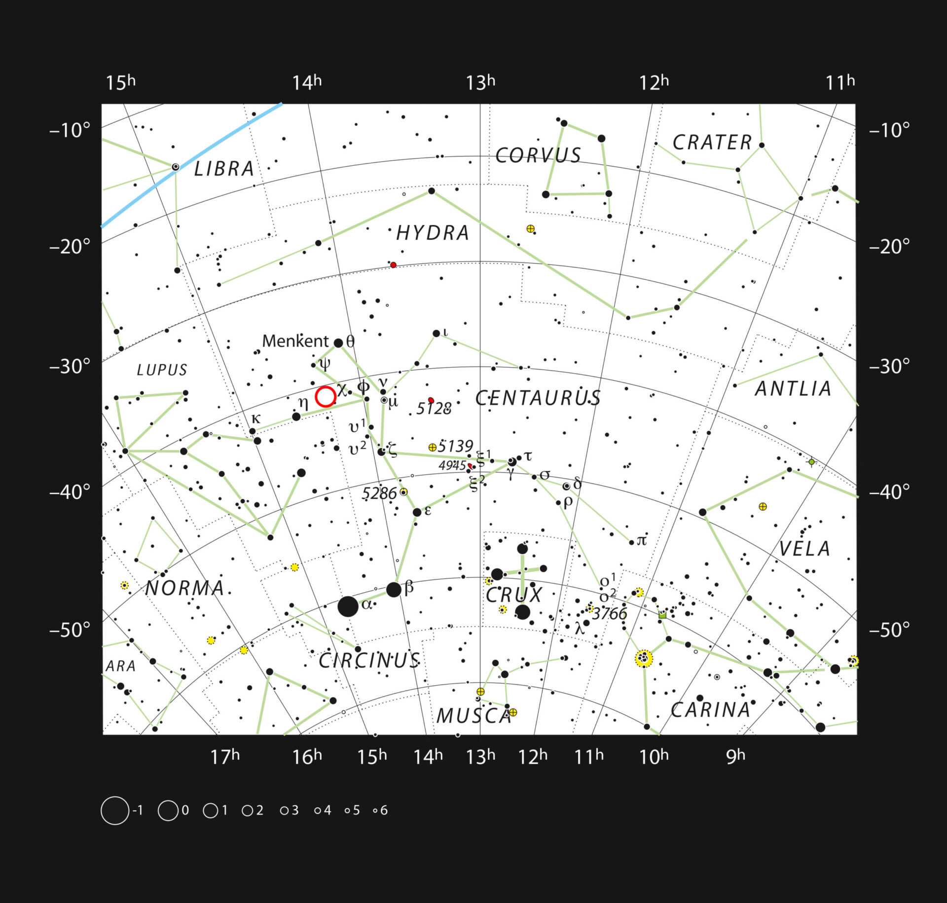 The dwarf star PDS 70 in the constellation Centaurus