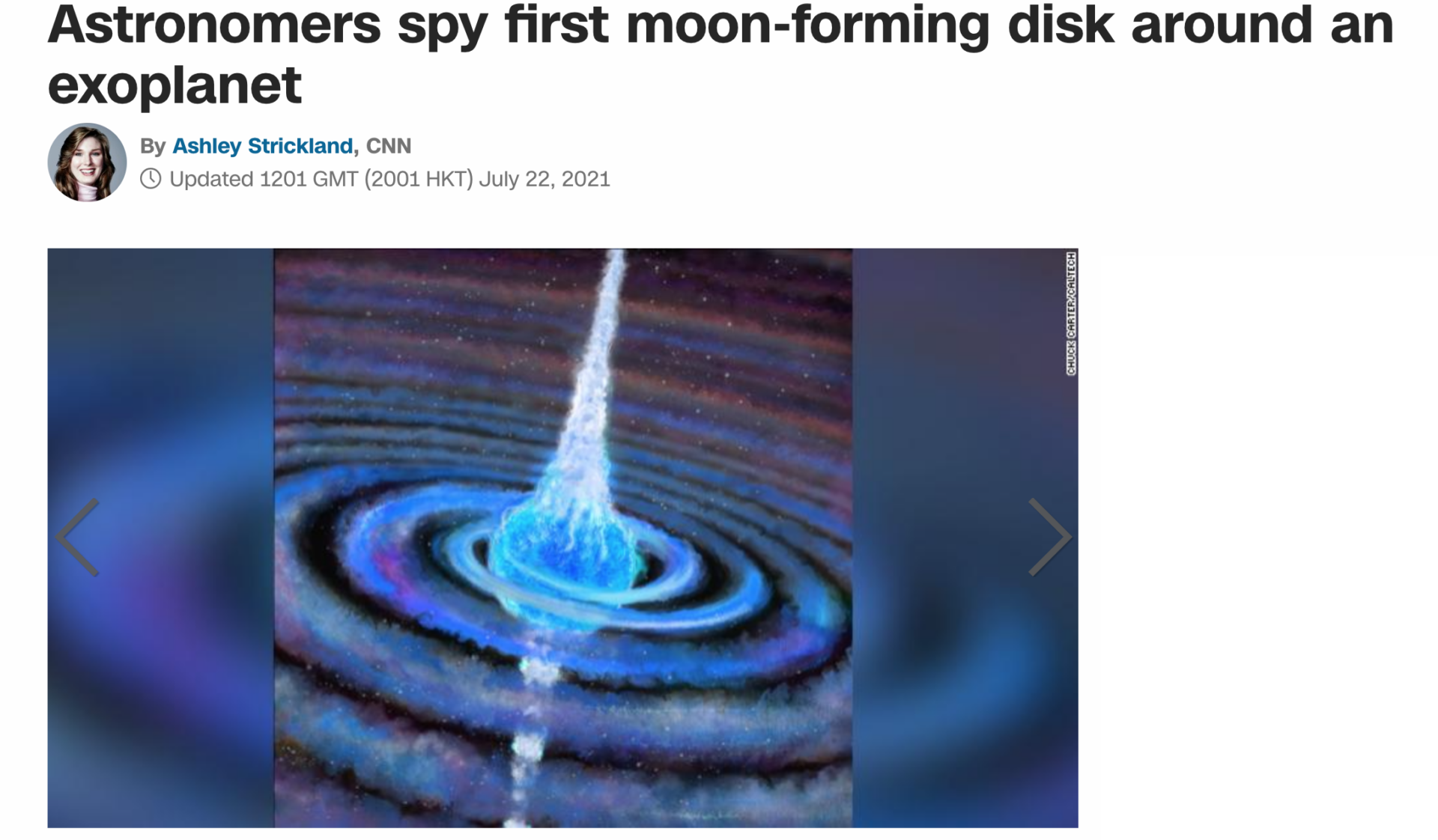 Astronomers spy first moon-forming disk around an exoplanet