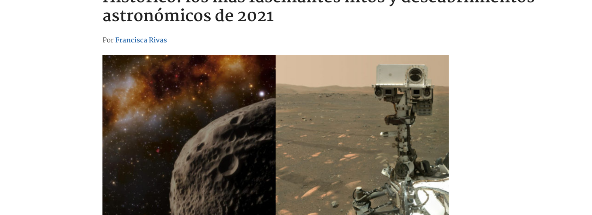 Histórico: los más fascinantes hitos y descubrimientos astronómicos de 2021