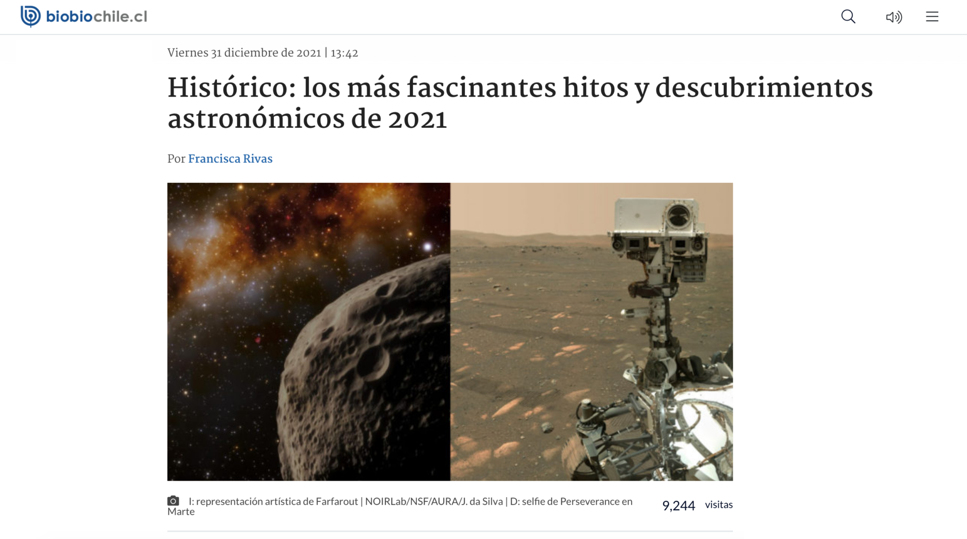 Histórico: los más fascinantes hitos y descubrimientos astronómicos de 2021