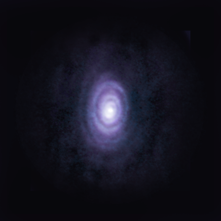La estrella rica en carbono V Hydrae se encuentra en la etapa final de su vida, en un proceso que hasta ahora ha resultado ser espectacular y violento. Un equipo de científicos que estudió la estrella descubrió seis anillos crecientes (que se aprecian en esta imagen compuesta) y otras estructuras generadas por la explosiva eyección de masa hacia el espacio. Créditos: ALMA (ESO/NAOJ/NRAO)/S. Dagnello (NRAO/AUI/NSF)