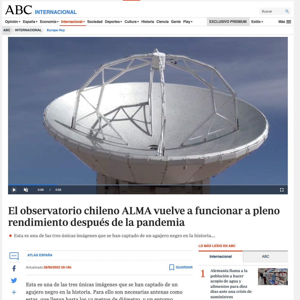 El observatorio chileno ALMA vuelve a funcionar a pleno rendimiento después de la pandemia