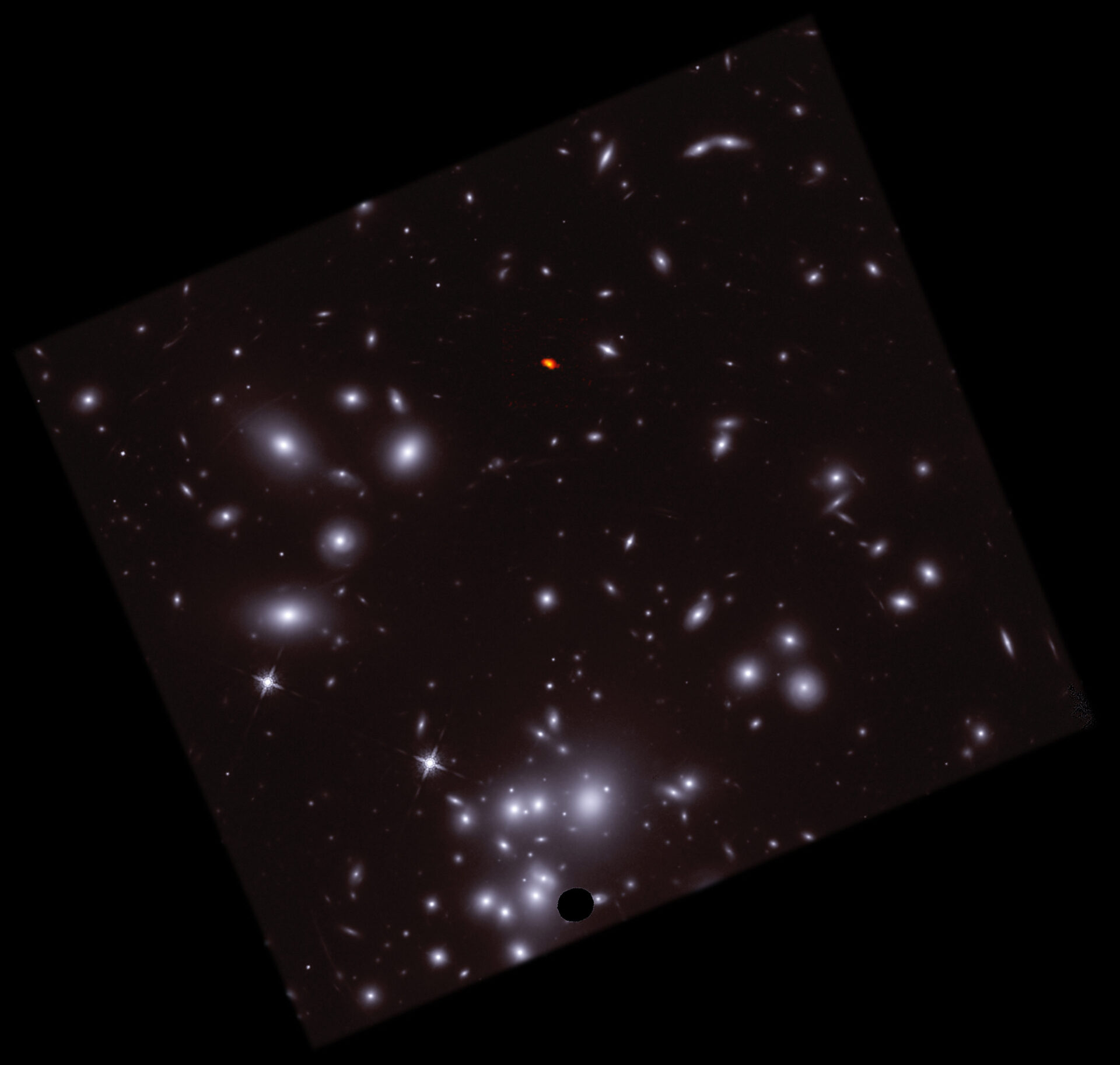 Imagen compuesta de ALMA y HST de A1689-zD1