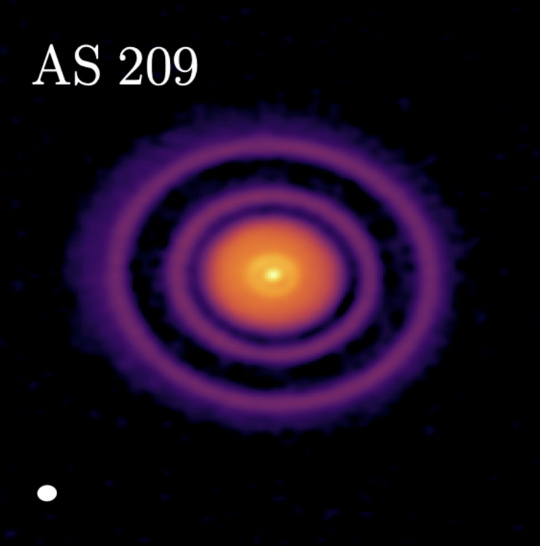 <p>AS 209 is a young star in the Ophiuchus constellation that scientists have now determined is host to what may be one of the youngest exoplanets ever. Credit: ALMA (ESO/NAOJ/NRAO), A. Sierra (U. Chile)</p>
