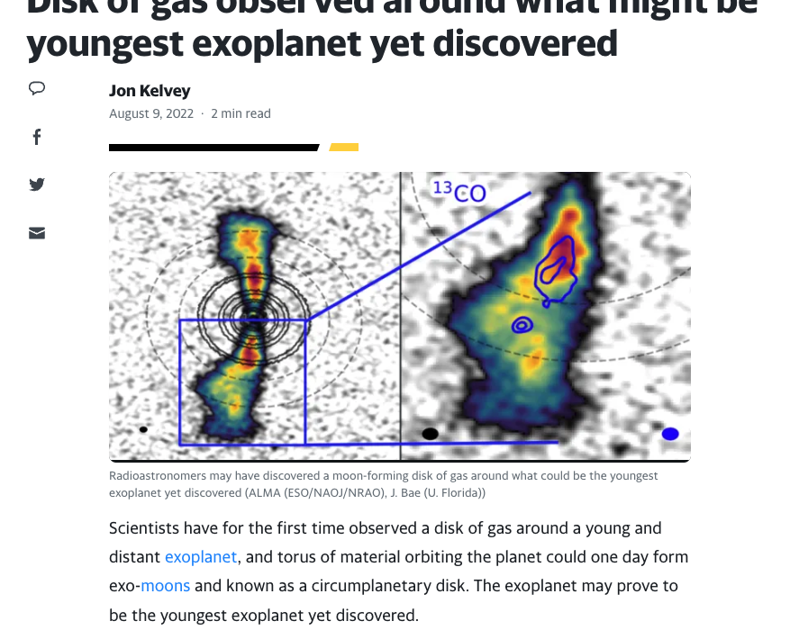 Disk of gas observed around what might be youngest exoplanet yet discovered