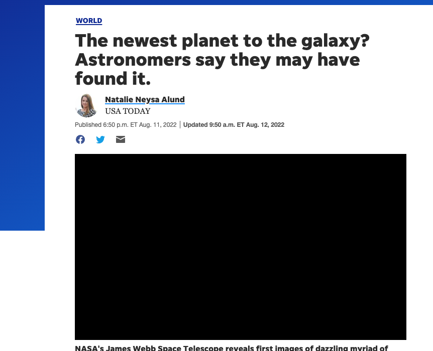 The newest planet to the galaxy? Astronomers say they may have found it