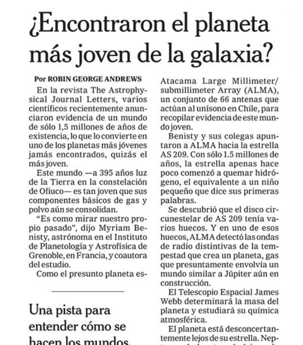 ¿Encontraron el planeta más joven de la galaxia?