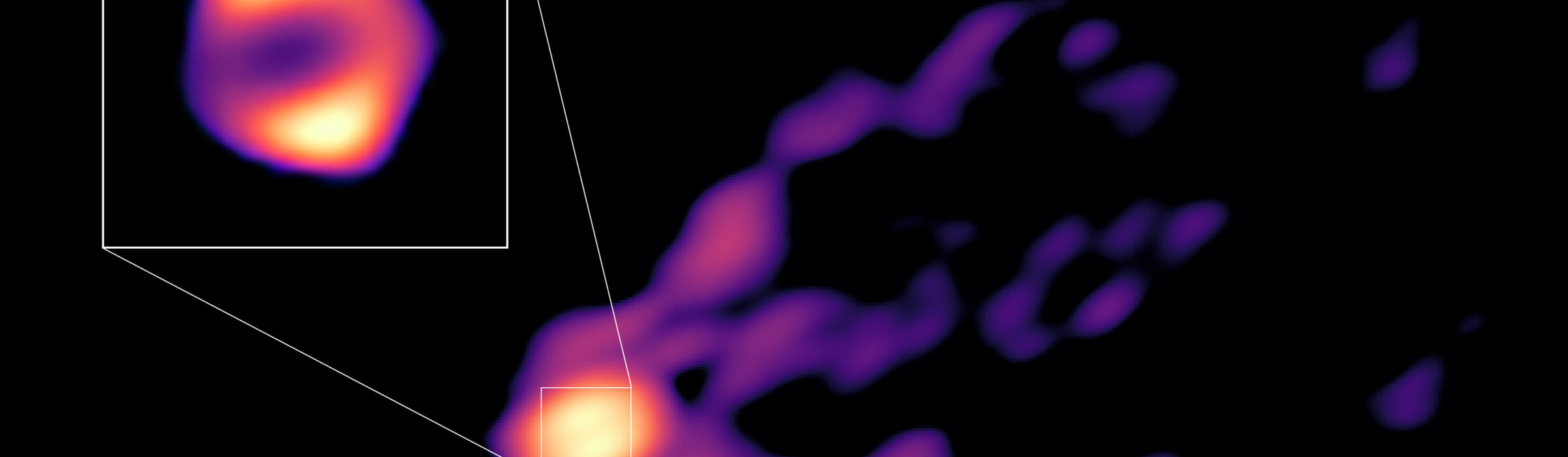 Primera imagen directa de un agujero negro expulsando un potente chorro