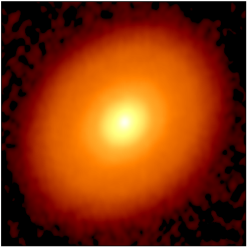 The ALMA image of the dust disc around the protostellar object DG Tau. Credit: ALMA (ESO/NAOJ/NRAO), S. Ohashi, et al.