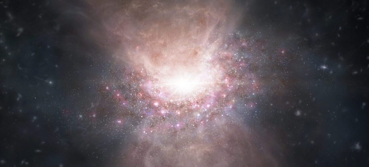 Fuga de gas: ALMA detecta sombra de chorro de gas molecular en cuásar cuando el Universo tenía menos de mil millones de años