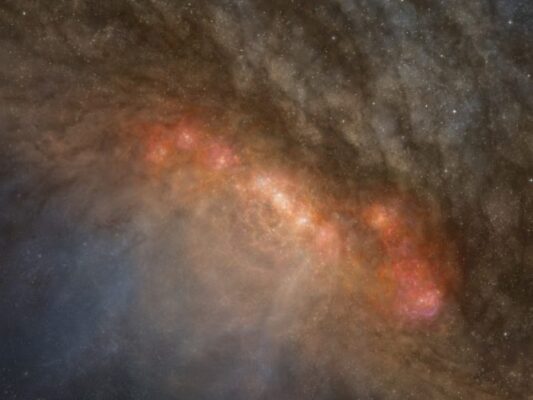 ALMA descubre los secretos químicos de una galaxia con brote estelar