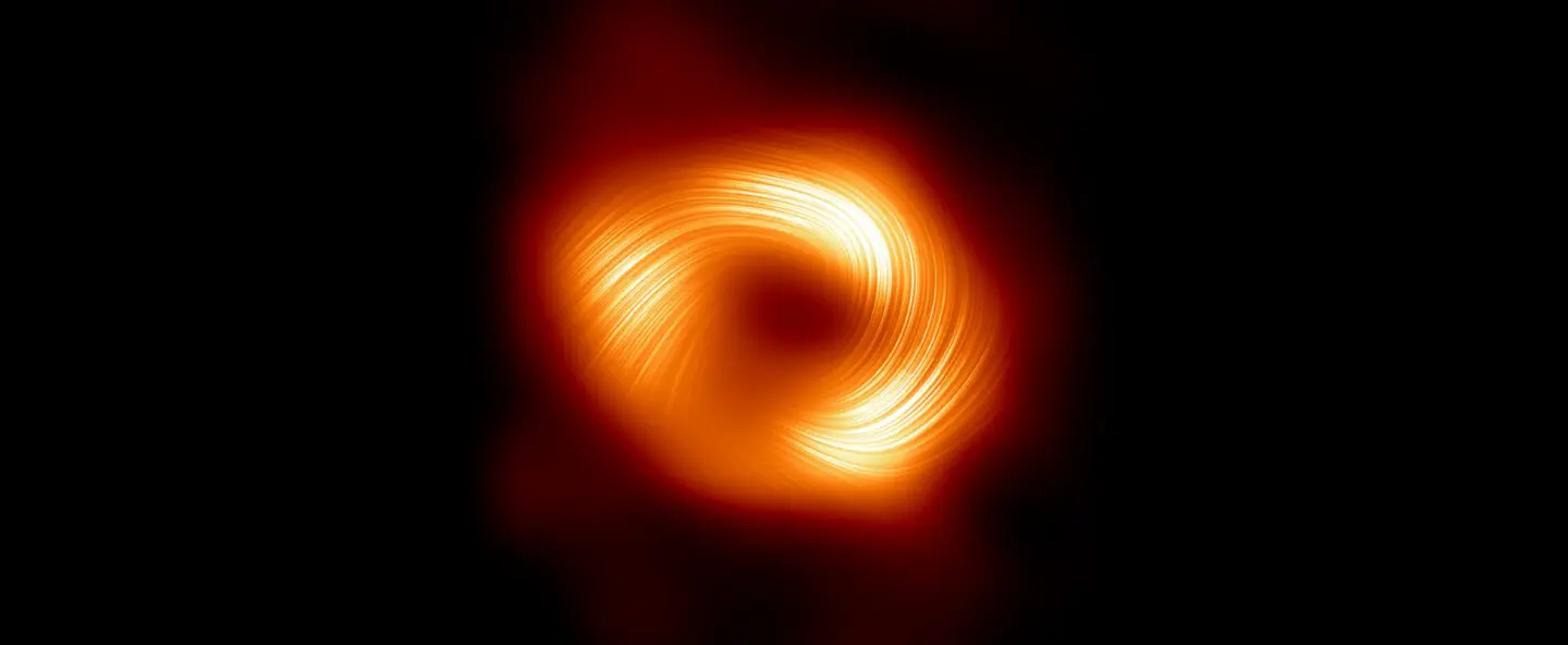 Astronomers unveil strong magnetic fields spiraling at the edge of Milky Way’s central black hole