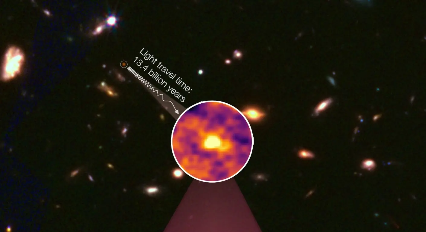 ALMA and JWST Explored a 13.4 Billion-Year-Old Galaxy 