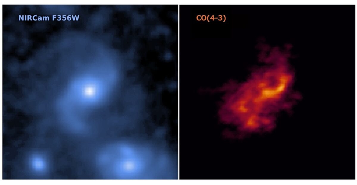 Una feroz tormenta en una galaxia espiral barrada gigante hace 11 mil millones de años