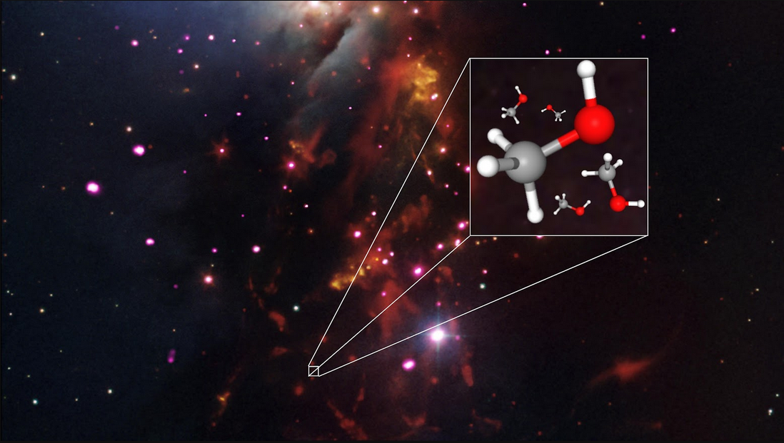 Cóctel cósmico: ALMA revela metanol exótico alrededor de estrellas jóvenes